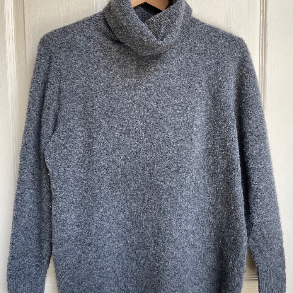 Dark Grey Wool Turtleneck Sweater by Joie